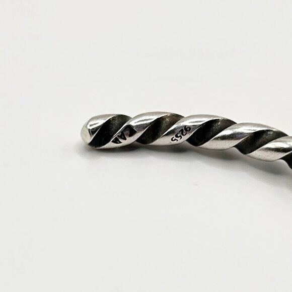 TROLLBEADS Twisted Bangle Bracelet w Two Stoppers Sz XXS LAA 925S NEW w TB Pouch - Picture 6 of 7